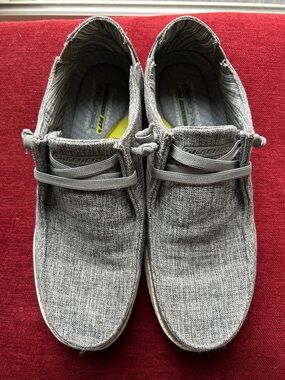 Skechers Men's Grey Knit Slip-On Loafers